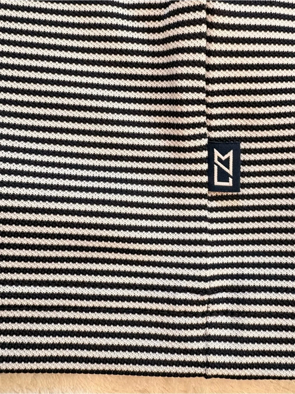 Cutter & Buck Men's Navy White Striped 1/4 Zip Performance Pullover Sz L
